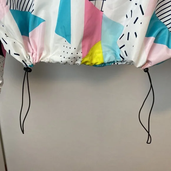 VTG Black Jack '99 USA 1/2 Zip Pullover Jacket Sz Medium Colorful Geometric - Picture 9 of 12